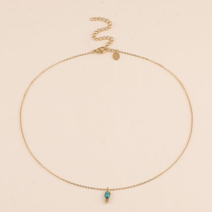 Collier - cristal ovale et 3 boules