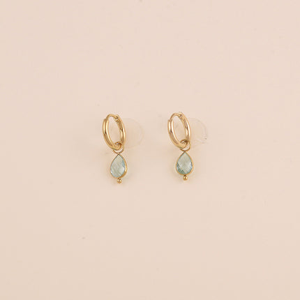 Mini créoles - cristal goutte