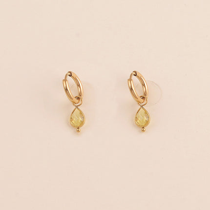 Mini créoles - cristal goutte