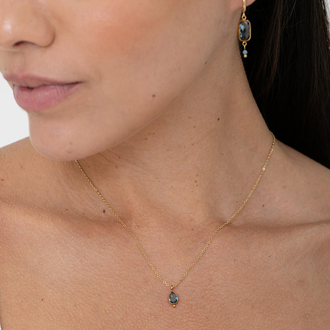 Collier - pendentif cristal goutte