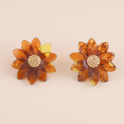 Boucles puces - fleur en résine 53mm