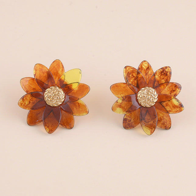 Boucles puces - fleur en résine 53mm
