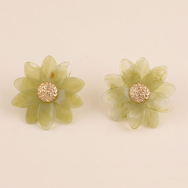 Boucles puces - fleur en résine 53mm
