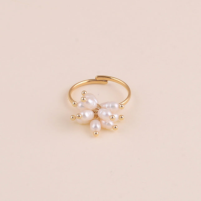 Bague fine - perles d'eau douce