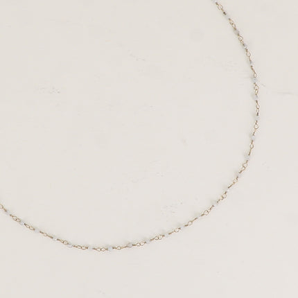 Collier fin - petites pierres naturelles rondes