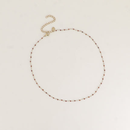Collier fin - petites pierres naturelles rondes