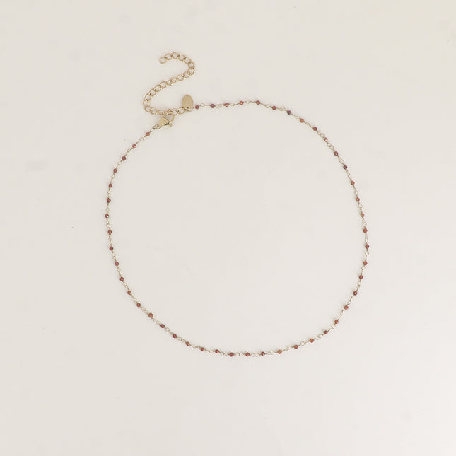 Collier fin - petites pierres naturelles rondes