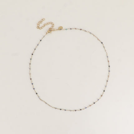 Collier fin - petites pierres naturelles rondes