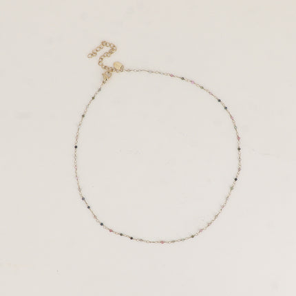 Collier fin - petites pierres naturelles rondes