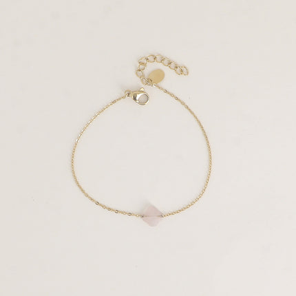 Bracelet - pendentif trèfle en pierre naturelle
