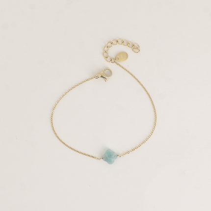 Bracelet - pendentif trèfle en pierre naturelle