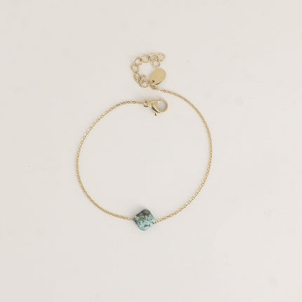 Bracelet - pendentif trèfle en pierre naturelle
