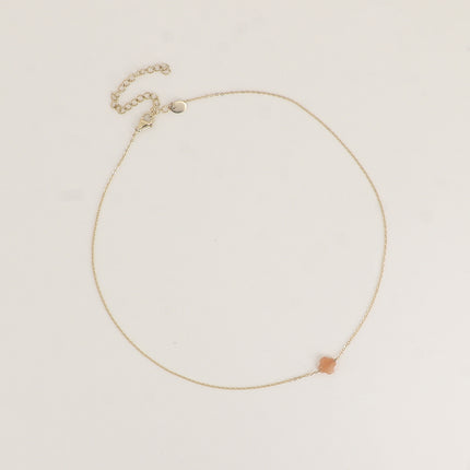 Collier - pendentif trèfle en pierre naturelle