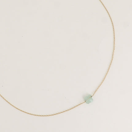 Collier - pendentif trèfle en pierre naturelle