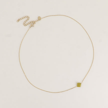 Collier - pendentif trèfle en pierre naturelle
