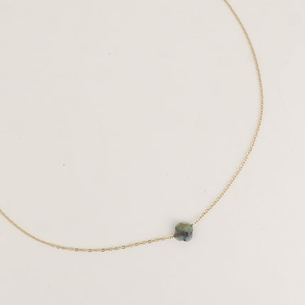 Collier - pendentif trèfle en pierre naturelle