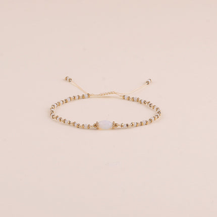 Bracelet sur cordon - pierres naturelles, fermoir coulissant
