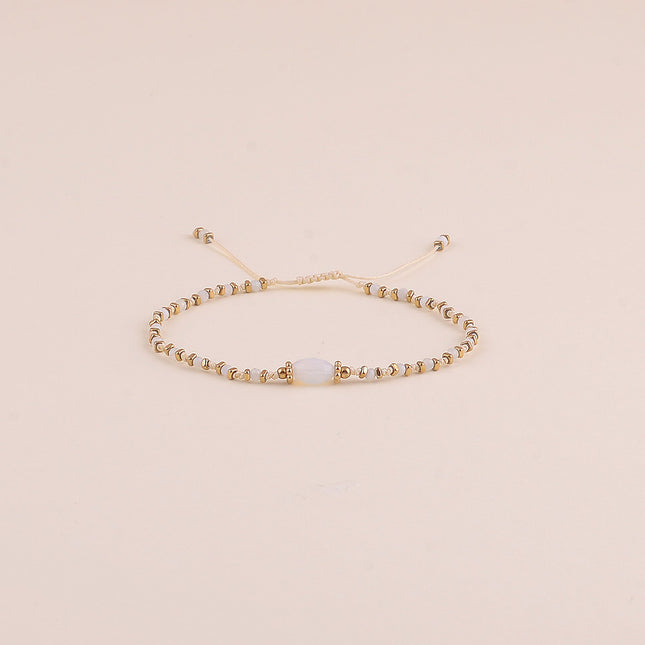 Bracelet sur cordon - pierres naturelles, fermoir coulissant