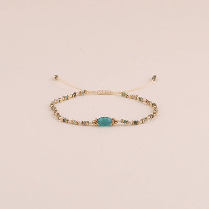 Bracelet sur cordon - pierres naturelles, fermoir coulissant