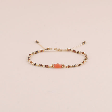 Bracelet sur cordon - pierres naturelles, fermoir coulissant