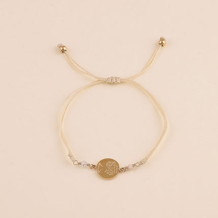 Bracelet sur cordon - fermoir coulissant, pierres naturelles et la Madone / Arbre de vie