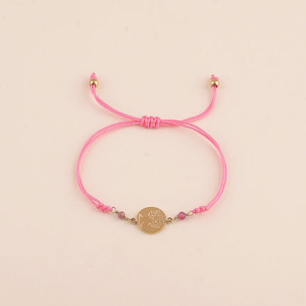 Bracelet sur cordon - fermoir coulissant, pierres naturelles et la Madone / Arbre de vie