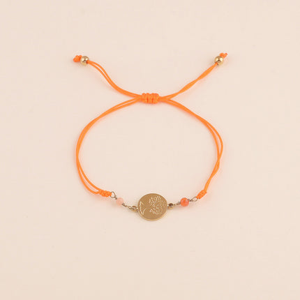 Bracelet sur cordon - fermoir coulissant, pierres naturelles et la Madone / Arbre de vie