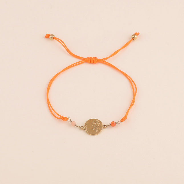Bracelet sur cordon - fermoir coulissant, pierres naturelles et la Madone / Arbre de vie