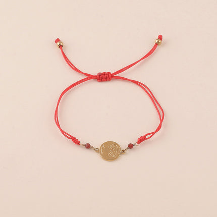 Bracelet sur cordon - fermoir coulissant, pierres naturelles et la Madone / Arbre de vie
