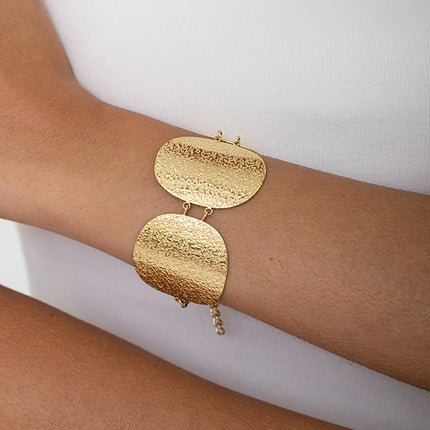 Bracelet - 3 textured curved pieces