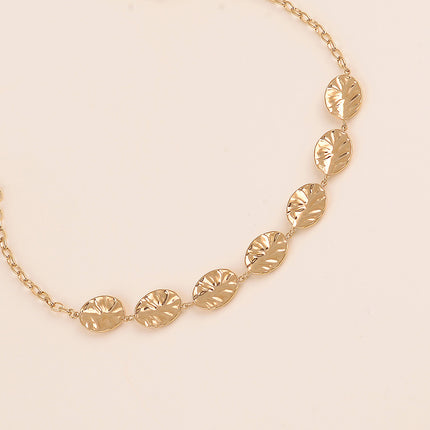 Collier - 7 pièces ovales texturées