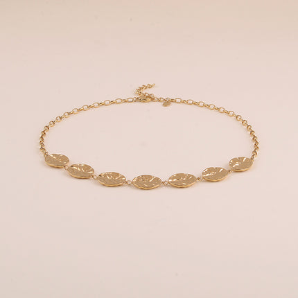 Collier - 7 pièces ovales texturées
