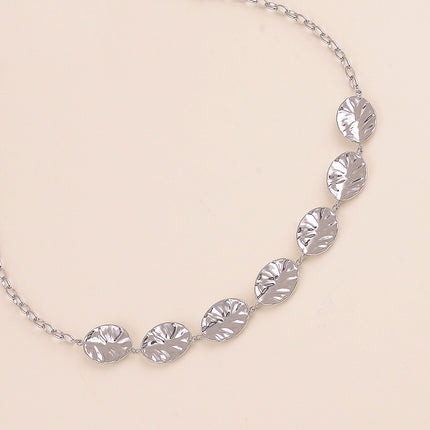 Collier - 7 pièces ovales texturées
