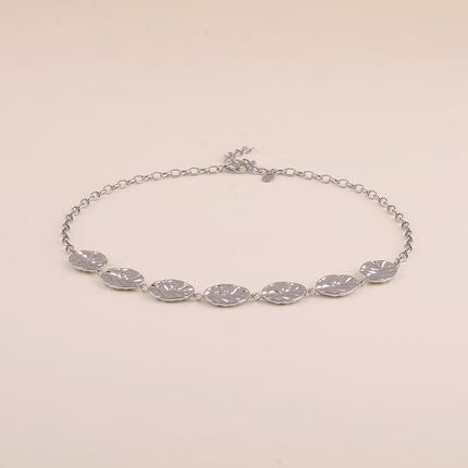 Collier - 7 pièces ovales texturées
