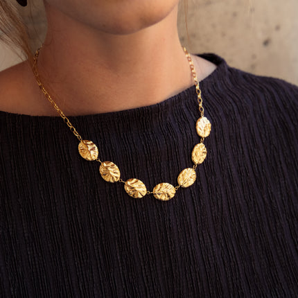 Collier Orélis - 7 pièces ovales texturées