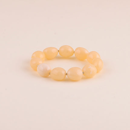 Bracelet élastique - perles de résine ovale