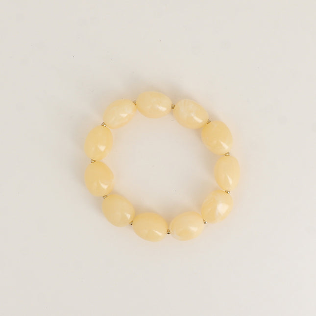 Bracelet élastique - perles de résine ovale