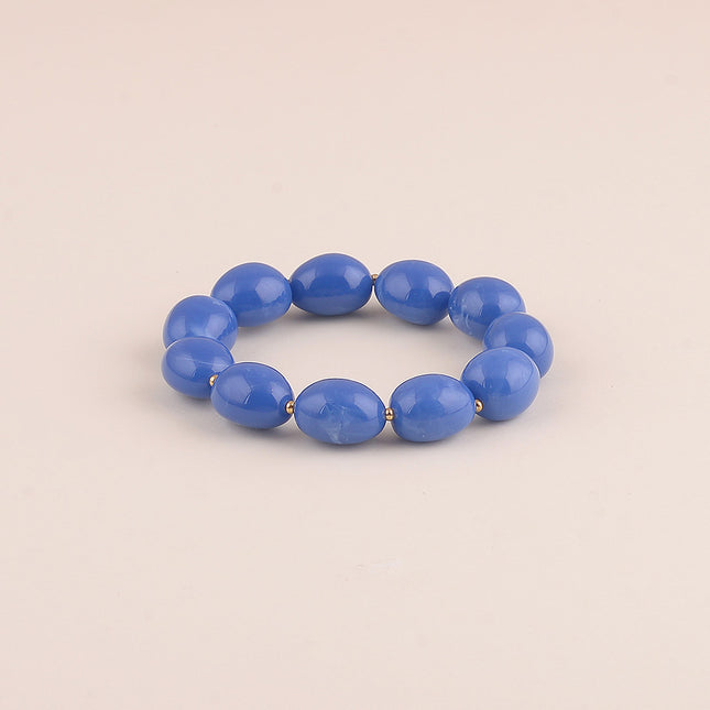 Bracelet élastique - perles de résine ovale