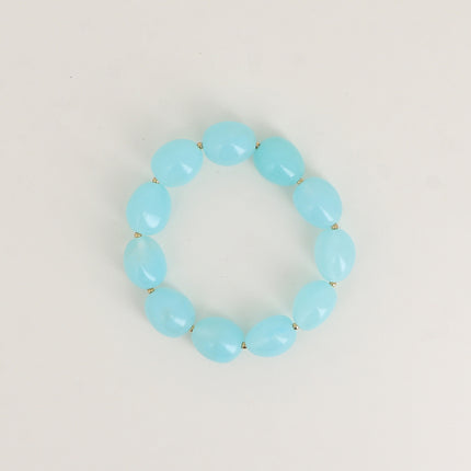 Bracelet élastique - perles de résine ovale