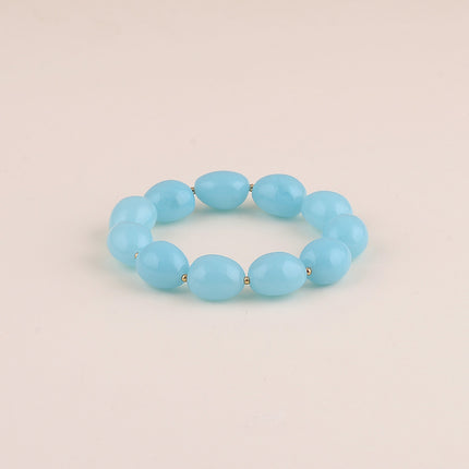 Bracelet élastique - perles de résine ovale