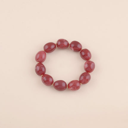 Elastic bracelet - oval resin beads