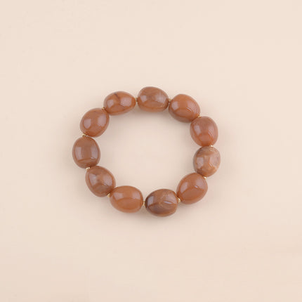 Elastic bracelet - oval resin beads