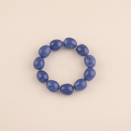 Elastic bracelet - oval resin beads