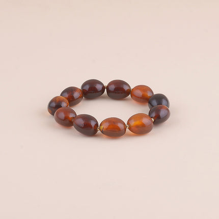 Bracelet élastique - perles de résine ovale