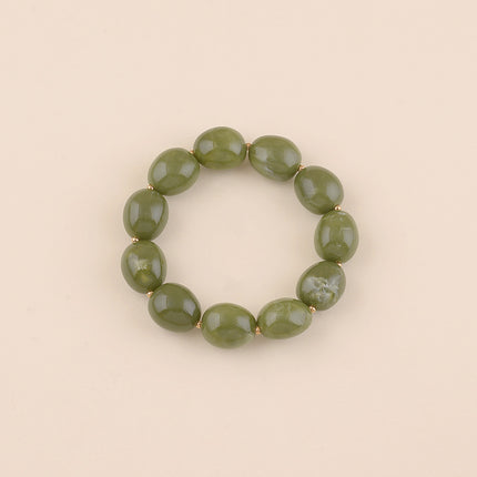 Bracelet élastique - perles de résine ovale