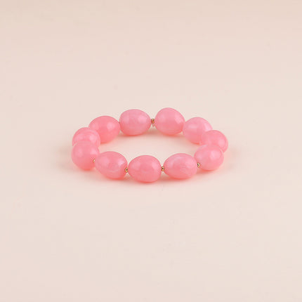 Bracelet élastique - perles de résine ovale