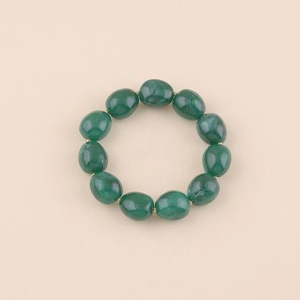 Bracelet élastique - perles de résine ovale
