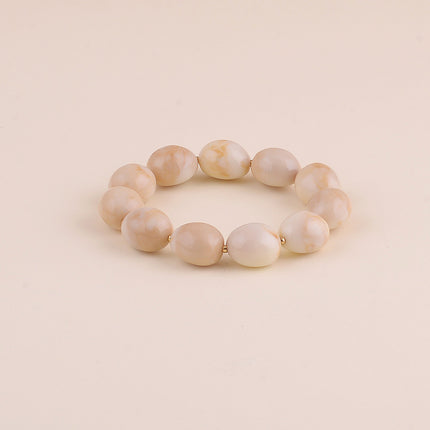 Bracelet élastique - perles de résine ovale