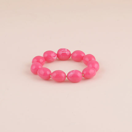 Bracelet élastique - perles de résine ovale