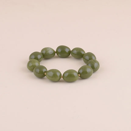Bracelet élastique - perles de résine ovale